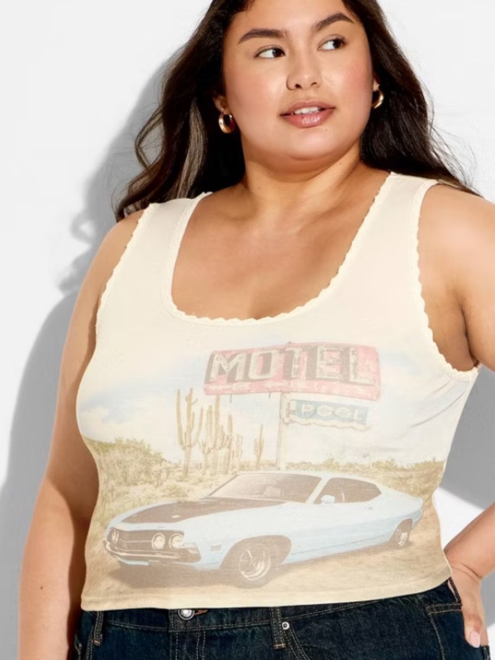 Vinyl Women's Ford Graphic Tank Top - Beige XXL